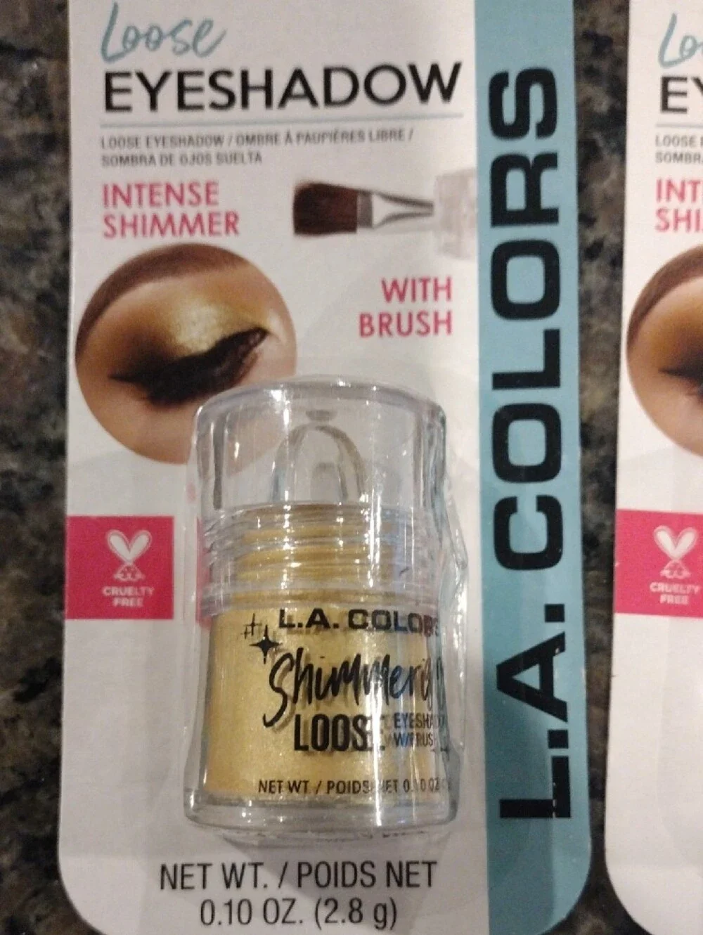 Lot of 2 L.A COLORS Shimmer Loose Eyeshadow both Sunshine 0.10 oz new w brush